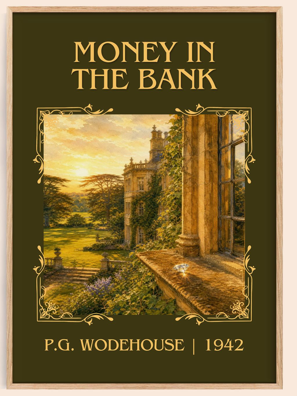 Money in the Bank Classic Book Art Print by P.G. Wodehouse – book poster