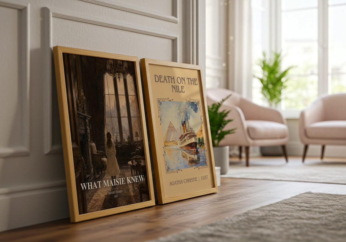 What Maisie Knew watercolour print framed by window – literary home decor