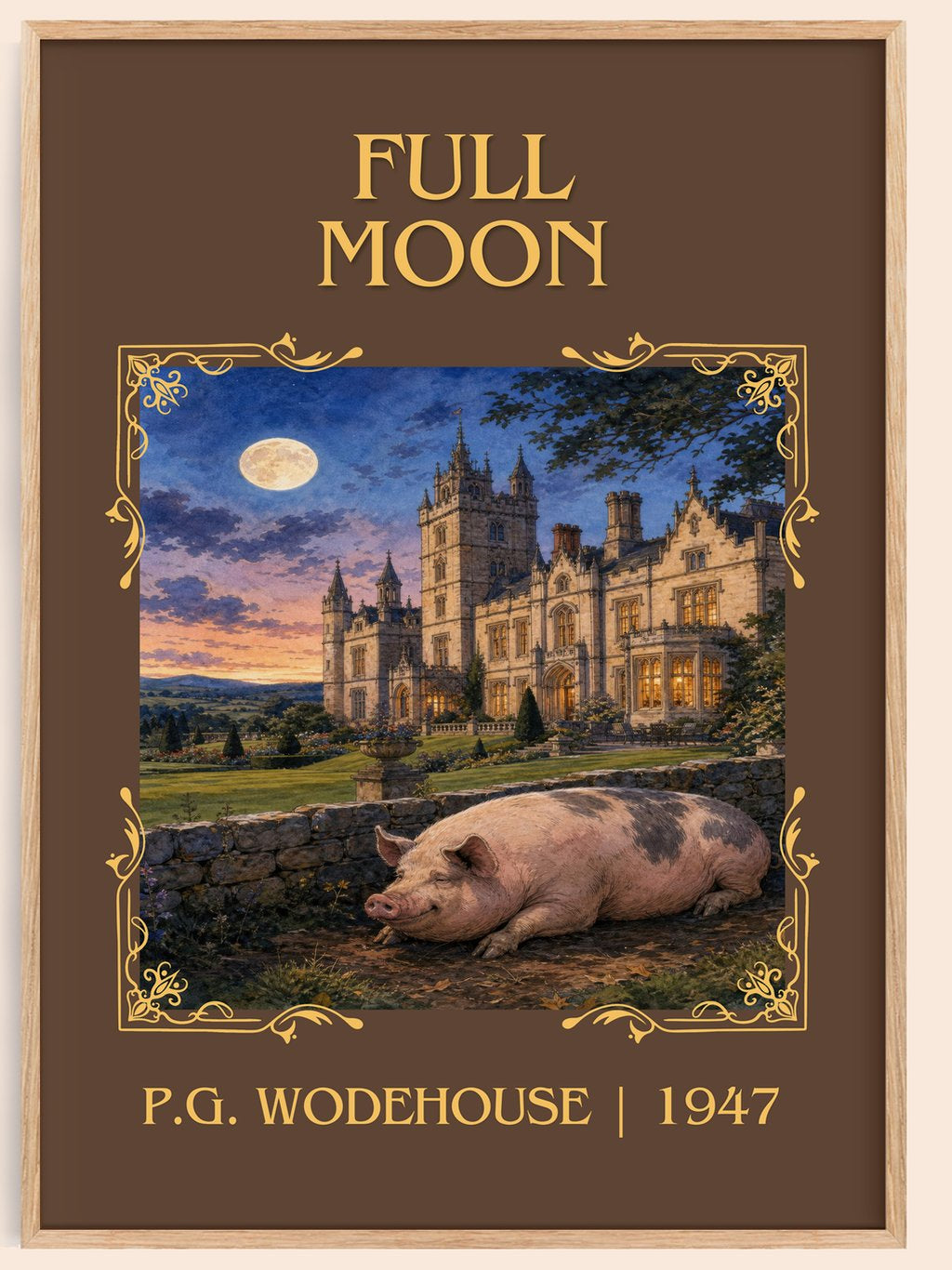Full Moon Classic Book Art Print by P.G. Wodehouse – book poster