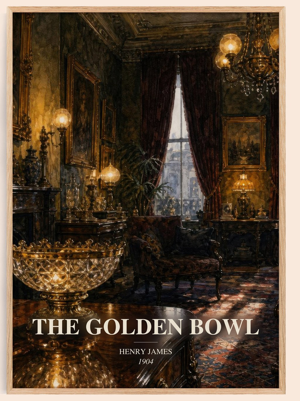The Golden Bowl watercolour book poster by Henry James – framed literary art print