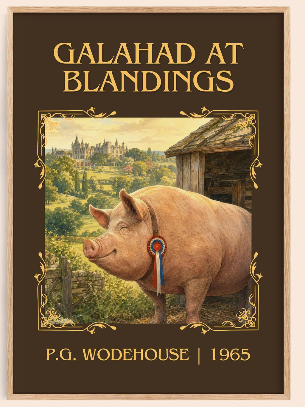Galahad at Blandings Classic Book Art Print by P.G. Wodehouse – book poster
