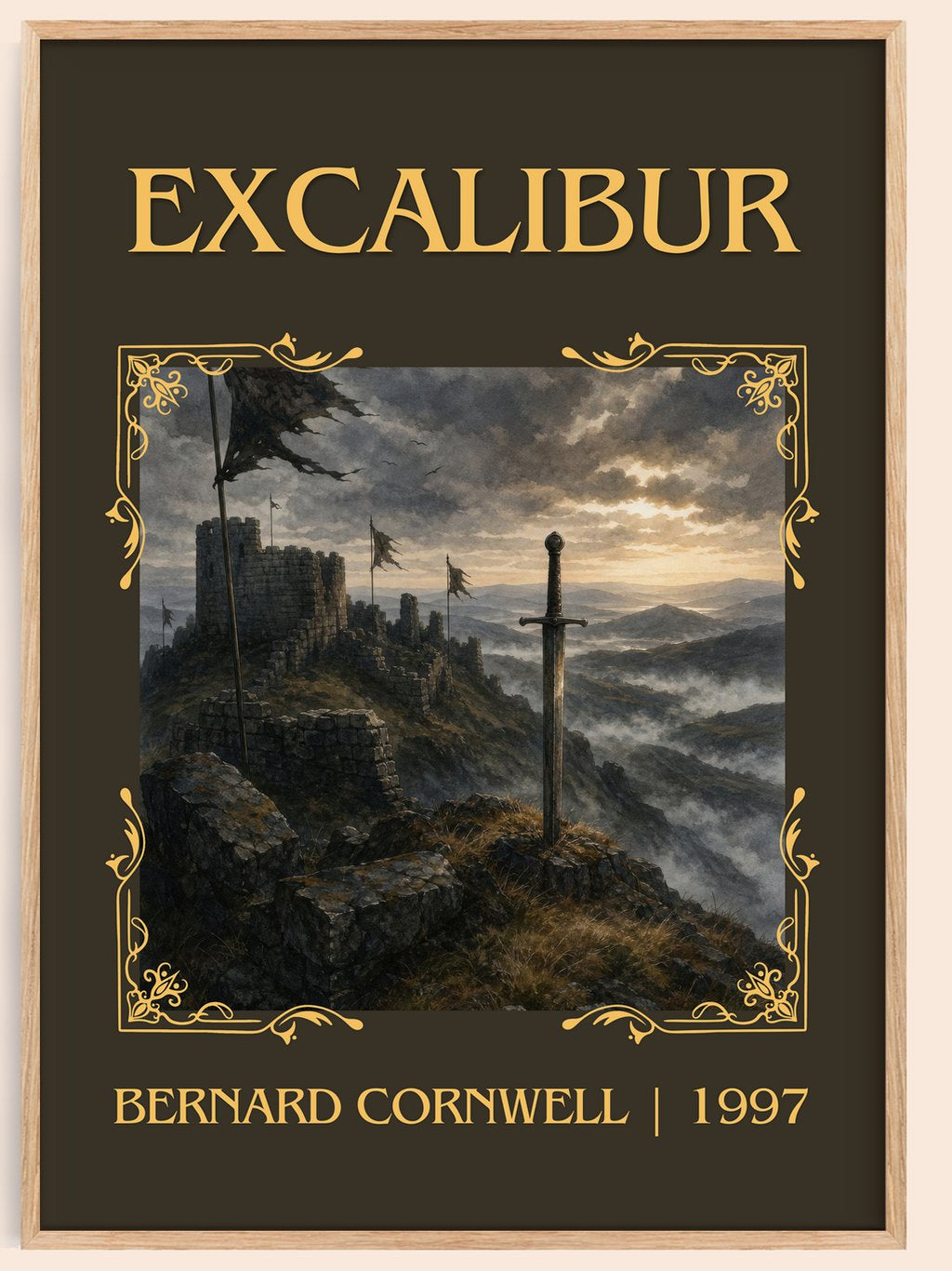 Excalibur Classic Book Art Print by Bernard Cornwell – book poster