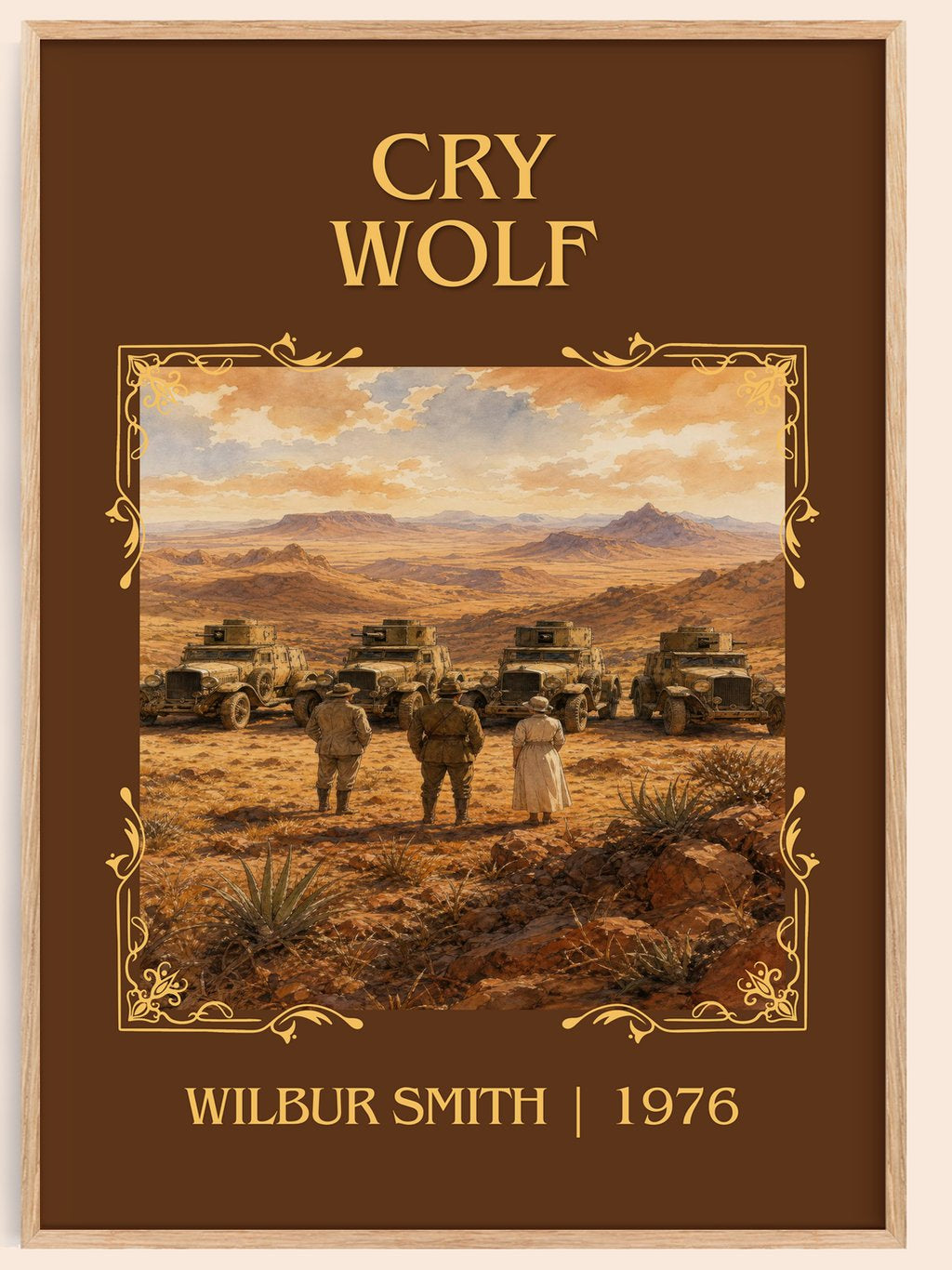 Cry Wolf Classic Book Art Print by Wilbur Smith – book poster