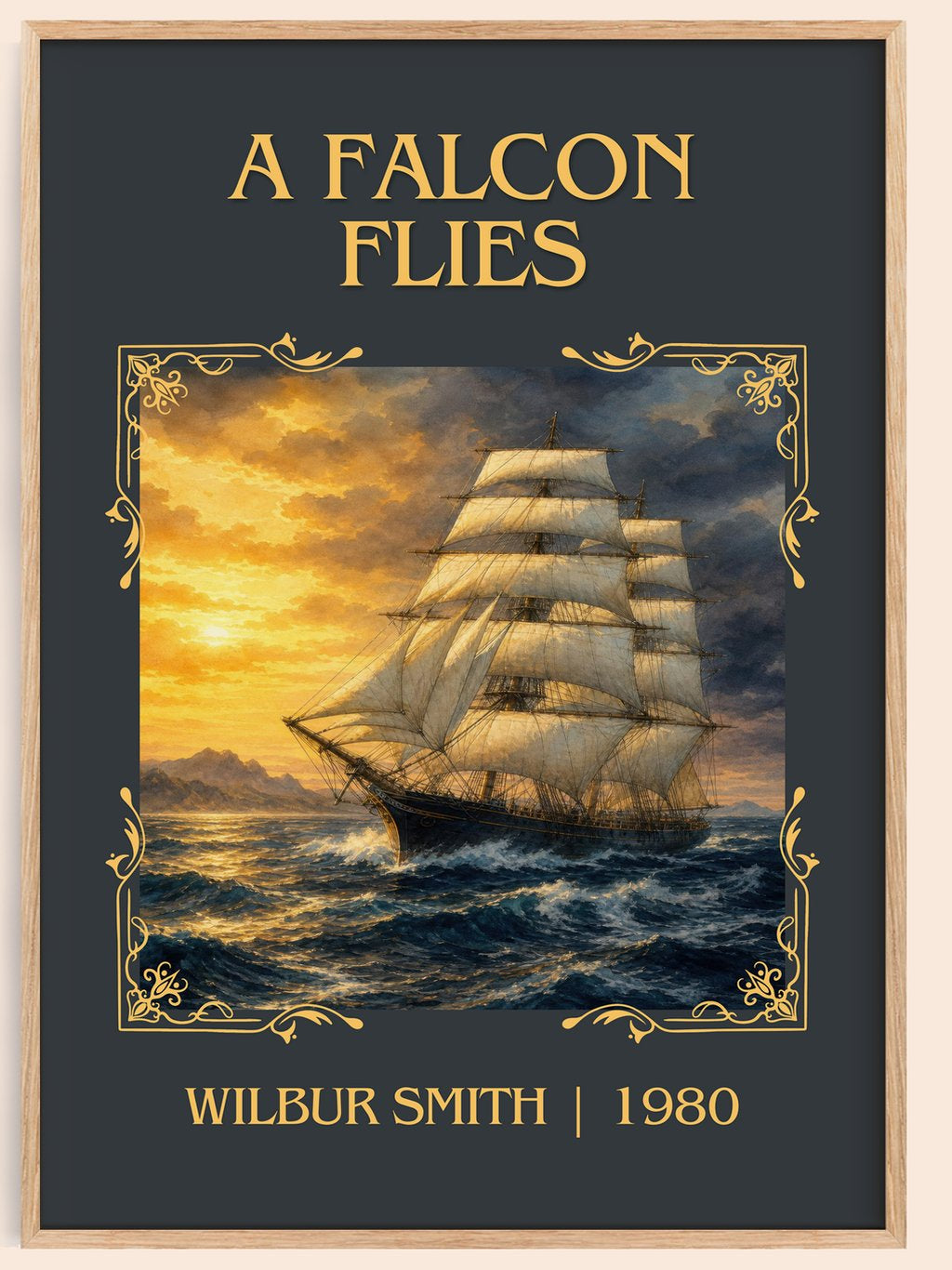 A Falcon Flies Classic Book Art Print by Wilbur Smith – book poster