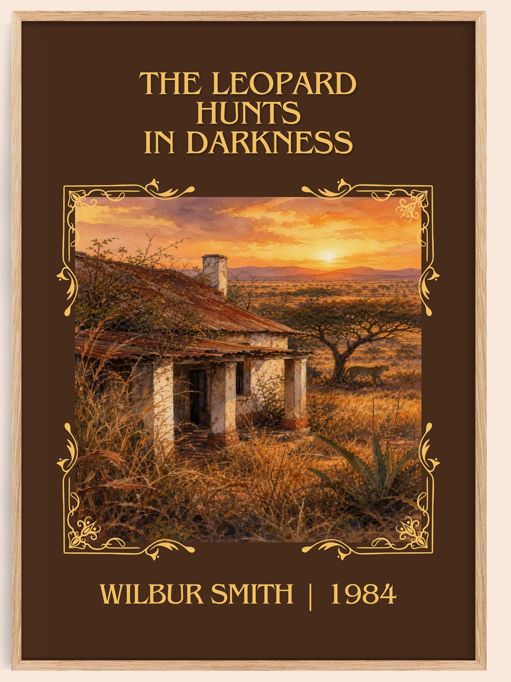 The Leopard Hunts in Darkness Classic Book Art Print by Wilbur Smith – book poster