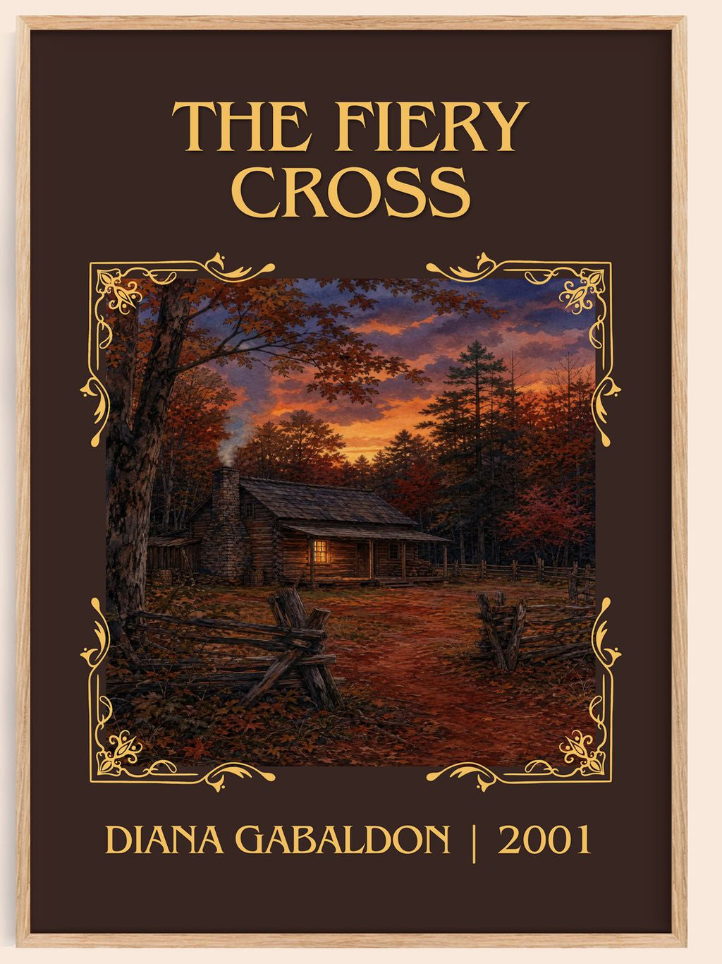 The Fiery Cross Classic Book Art Print by Diana Gabaldon – book poster