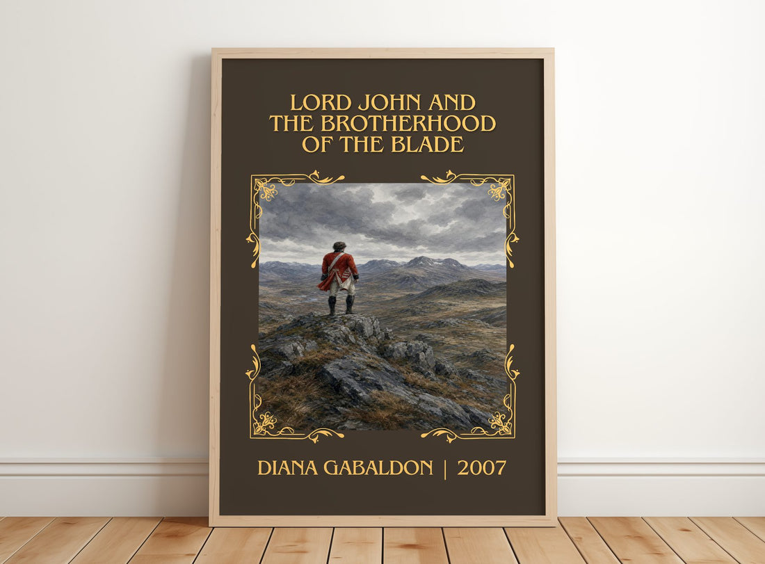 Lord John and the Brotherhood of the Blade Classic Book Art Print by Diana Gabaldon – framed print leaning on a wooden floor