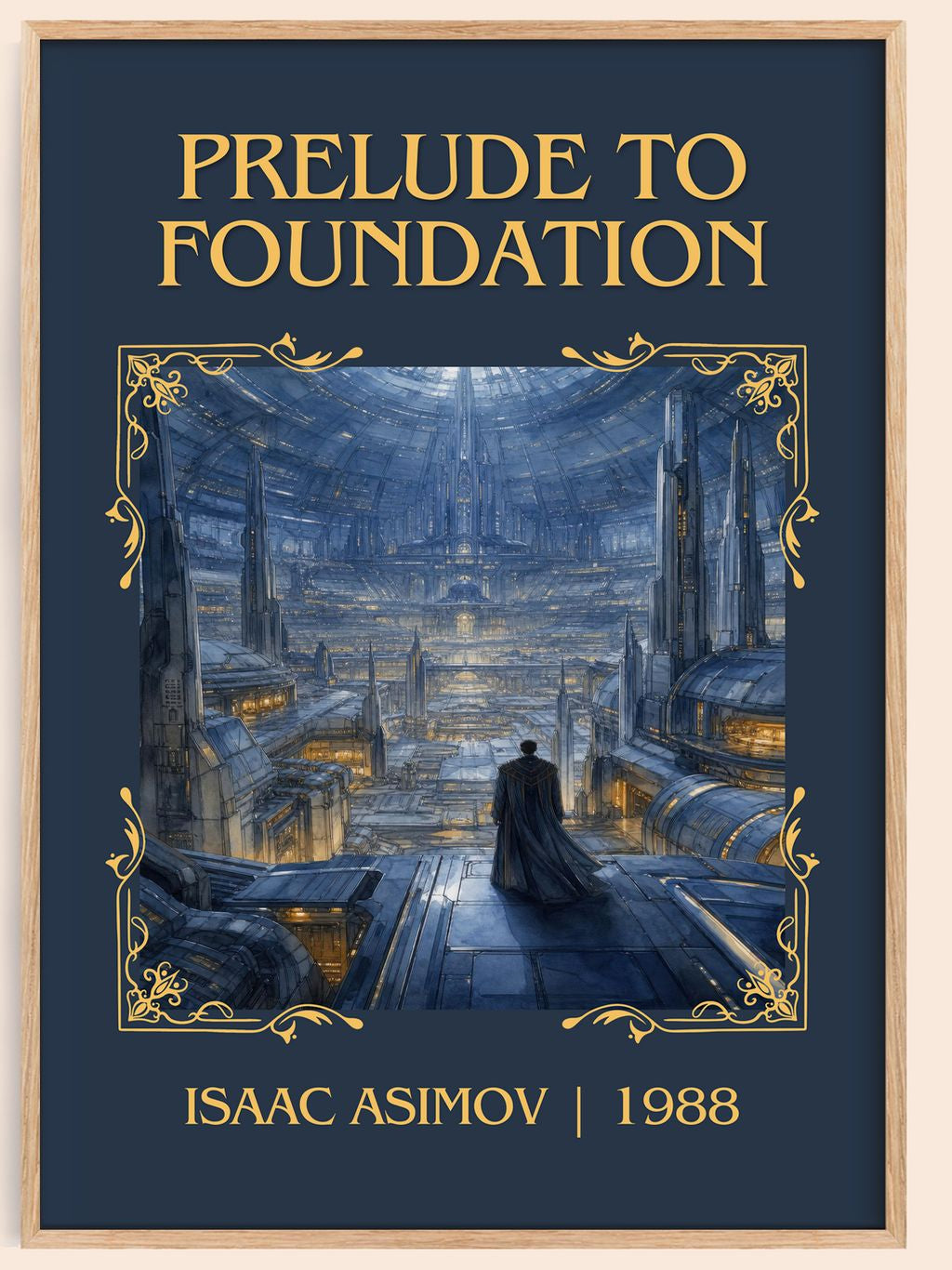 Prelude to Foundation Classic Book Art Print by Isaac Asimov – book poster