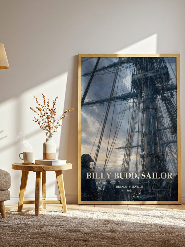 Billy Budd, Sailor watercolour print in frame leaning in hallway – classic literature wall art