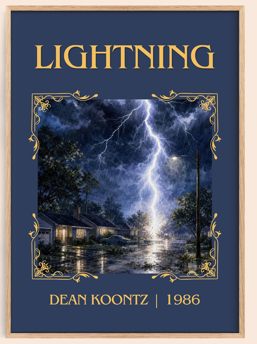 Lightning Classic Book Art Print by Dean Koontz – book poster