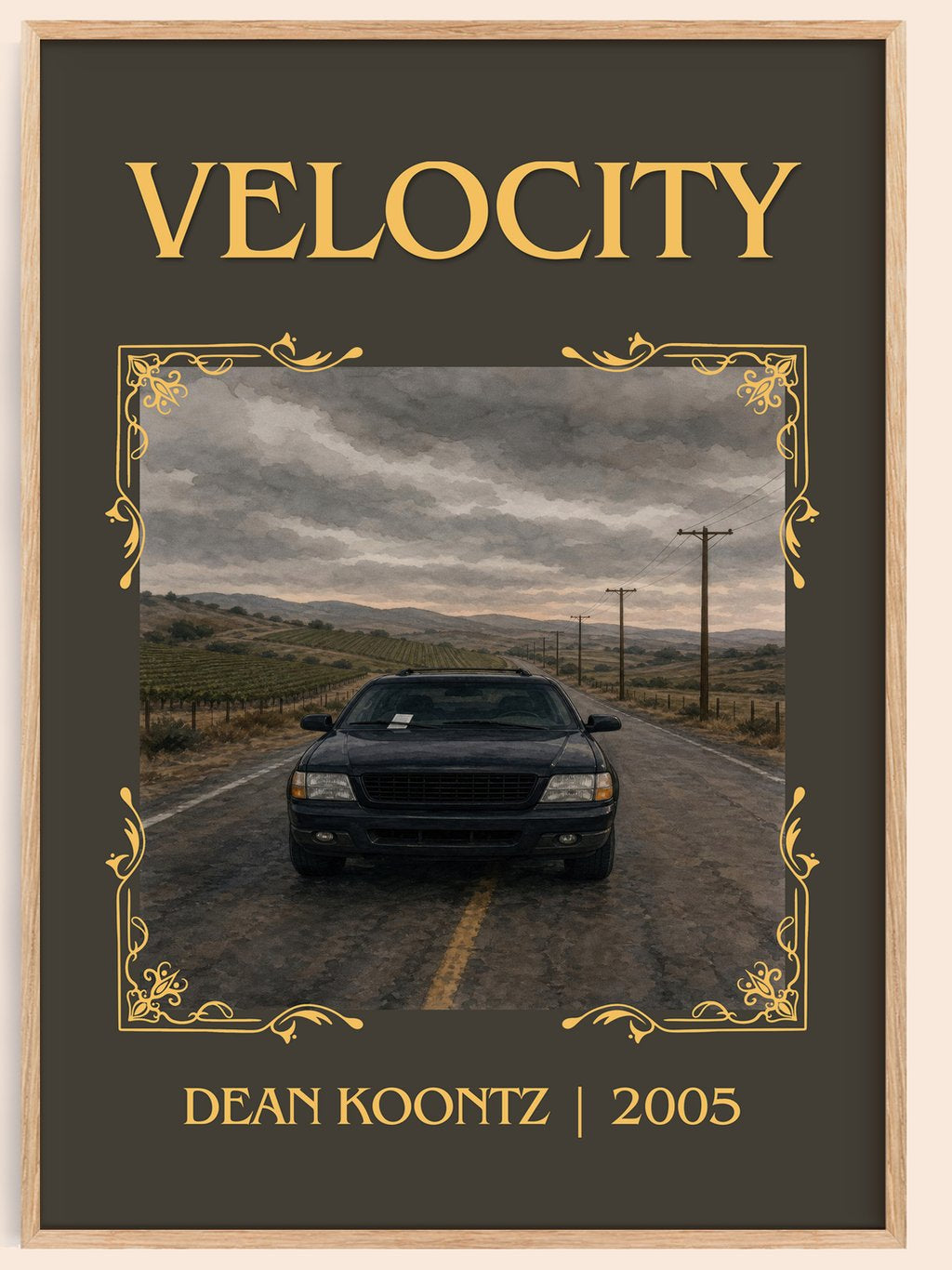 Velocity Classic Book Art Print by Dean Koontz – book poster