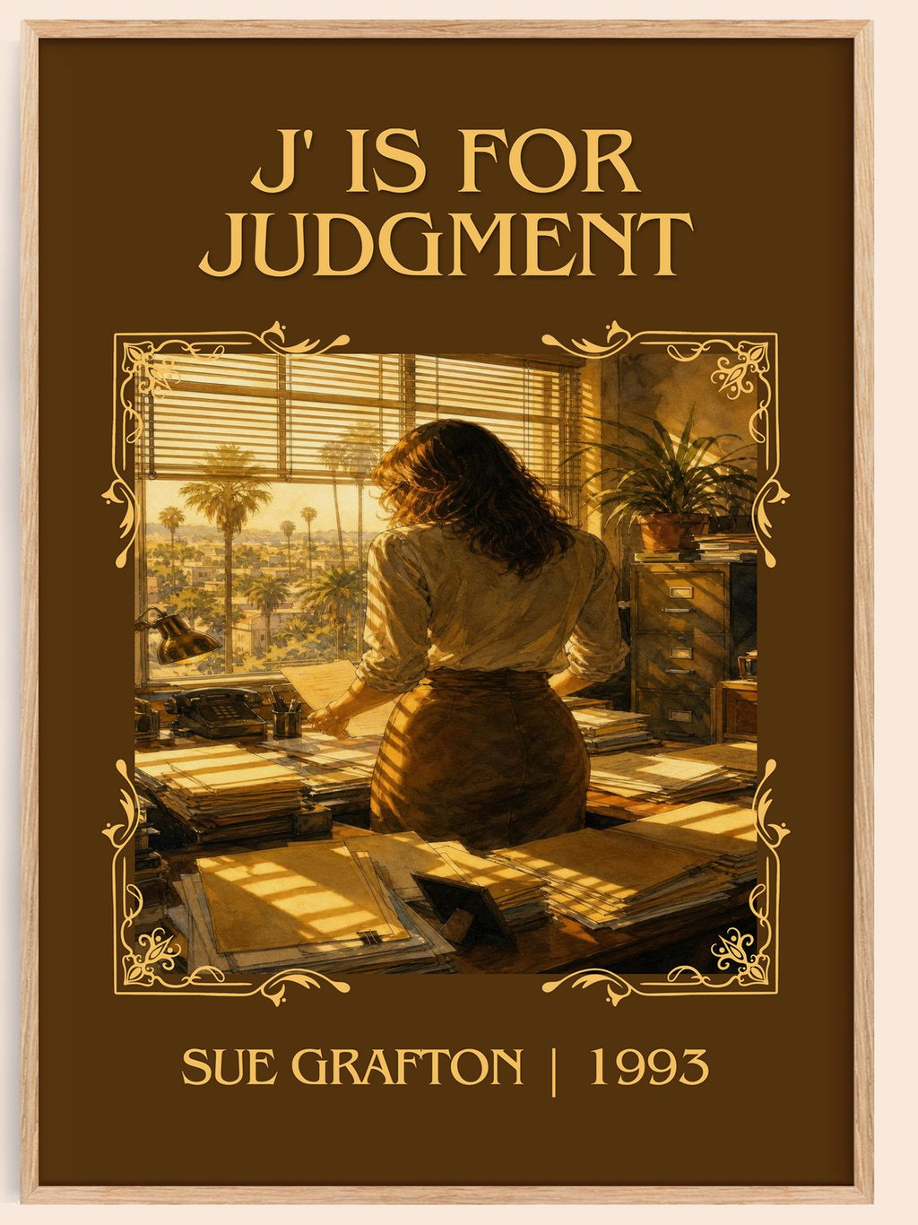 J' Is for Judgment Classic Book Art Print by Sue Grafton – book poster