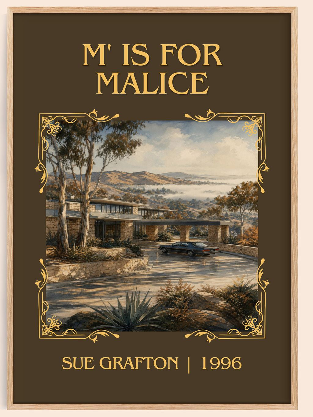 M' Is for Malice Classic Book Art Print by Sue Grafton – book poster
