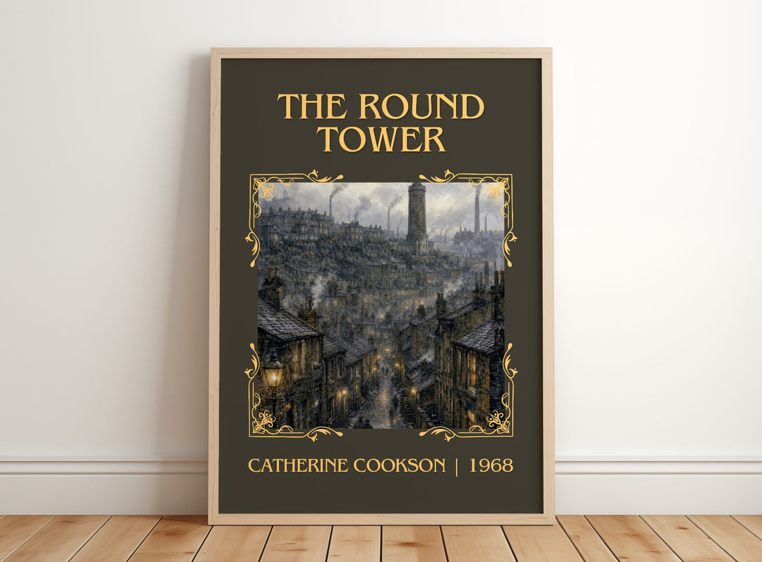 The Round Tower Classic Book Art Print by Catherine Cookson – framed print leaning on a wooden floor