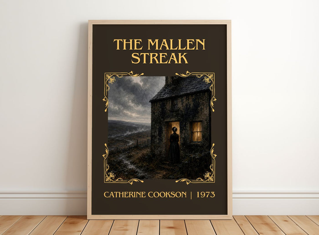The Mallen Streak Classic Book Art Print by Catherine Cookson – framed print leaning on a wooden floor