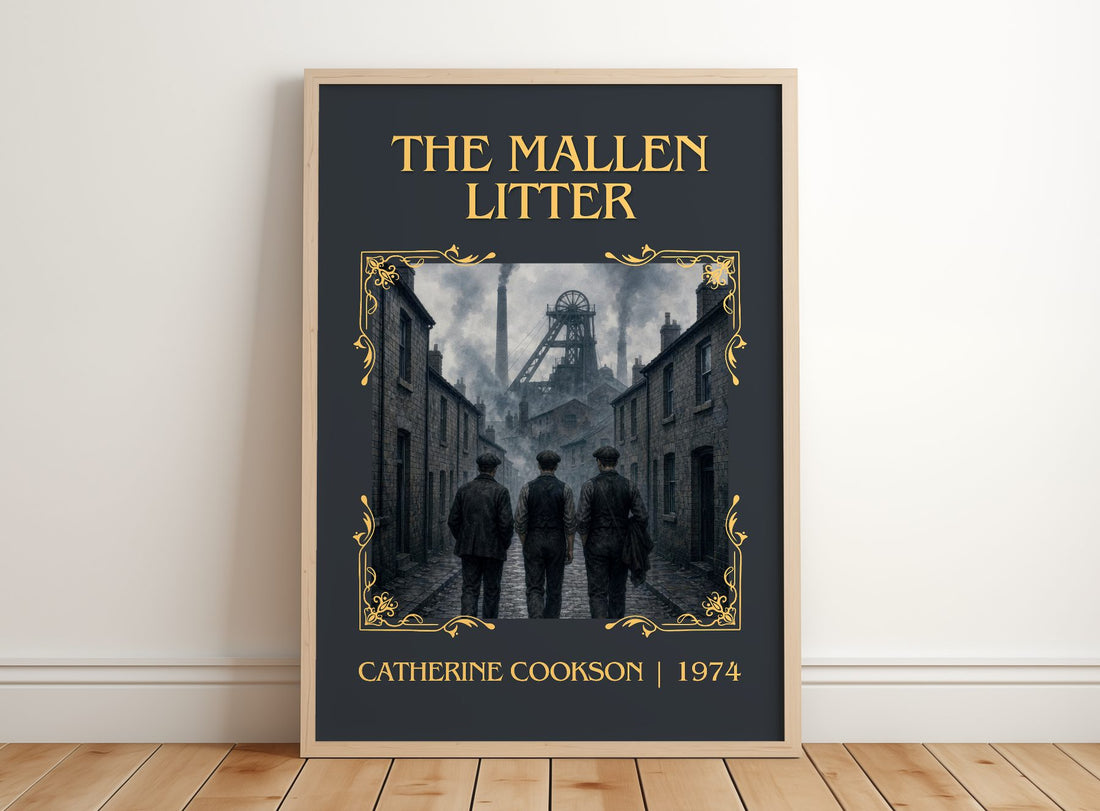 The Mallen Litter Classic Book Art Print by Catherine Cookson – framed print leaning on a wooden floor