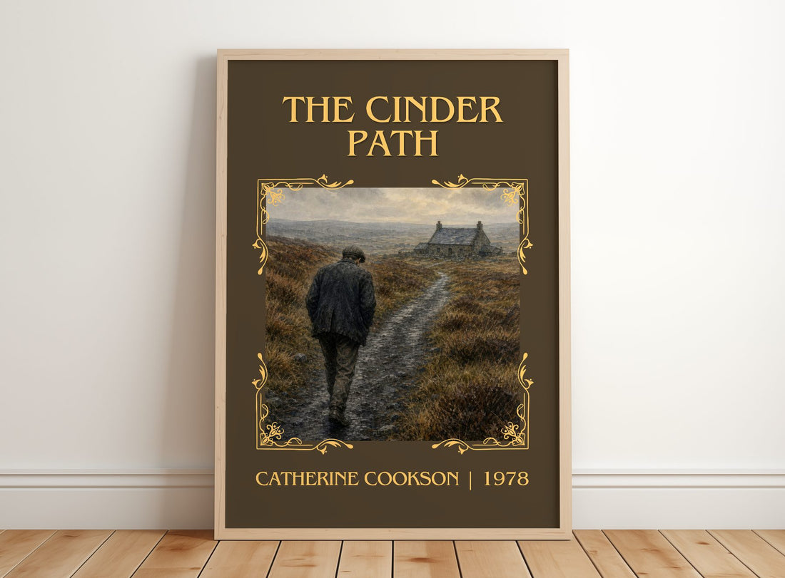 The Cinder Path Classic Book Art Print by Catherine Cookson – framed print leaning on a wooden floor