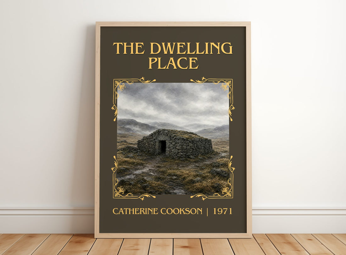 The Dwelling Place Classic Book Art Print by Catherine Cookson – framed print leaning on a wooden floor