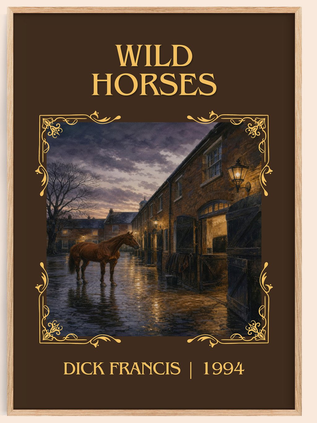 Wild Horses Classic Book Art Print by Dick Francis – book poster