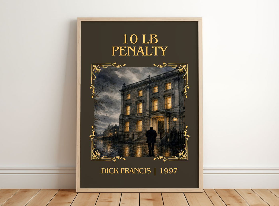 10 lb Penalty Classic Book Art Print by Dick Francis – framed print leaning on a wooden floor