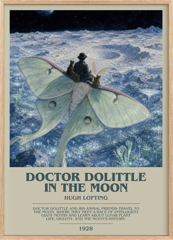Doctor Dolittle In The Moon Bookish Wall Art by Hugh Lofting