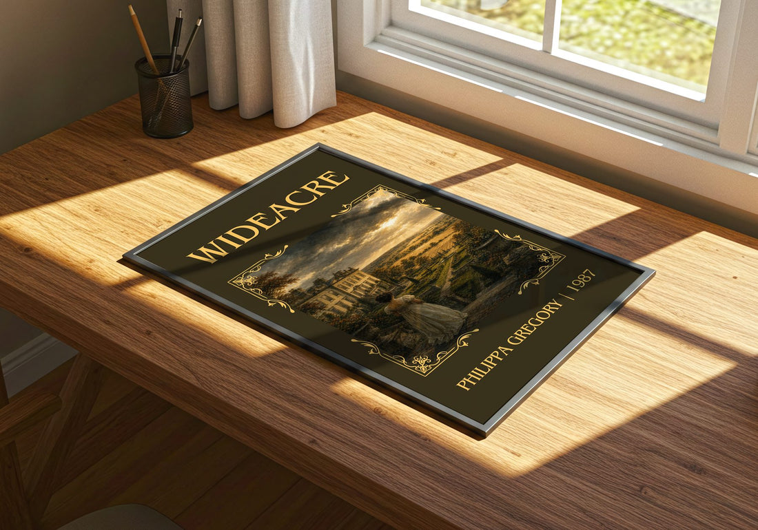 Wideacre Classic Book Art Print by Philippa Gregory – print on a sunlit desk