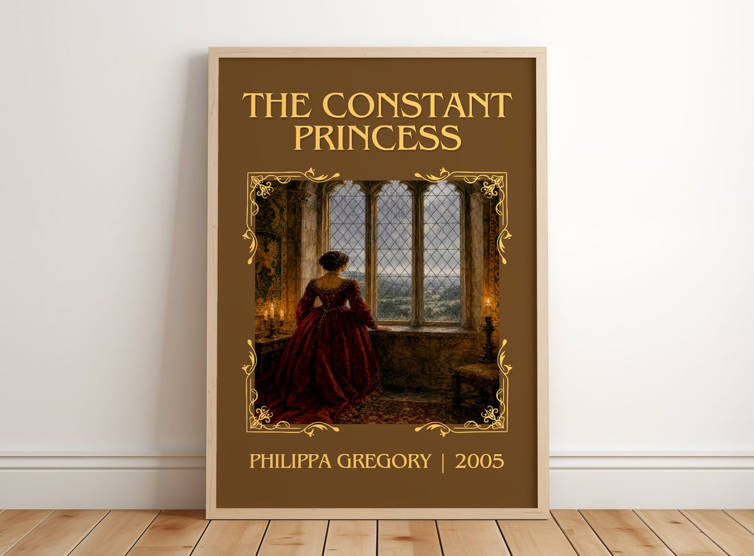 The Constant Princess Classic Book Art Print by Philippa Gregory – framed print leaning on a wooden floor