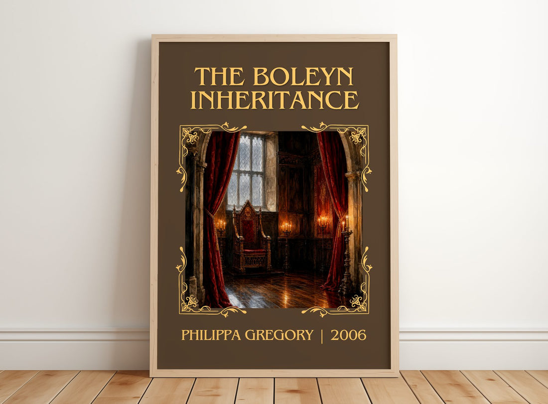 The Boleyn Inheritance Classic Book Art Print by Philippa Gregory – framed print leaning on a wooden floor