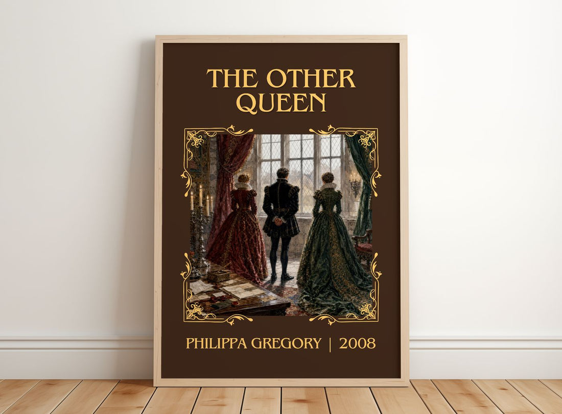 The Other Queen Classic Book Art Print by Philippa Gregory – framed print leaning on a wooden floor