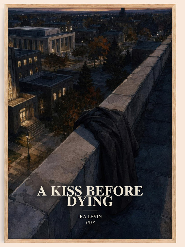 A Kiss Before Dying Book Watercolour Illustration by Ira Levin