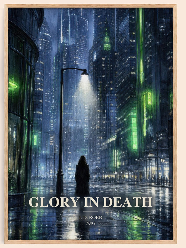 Glory In Death watercolour book poster by J. D. Robb – framed literary art print