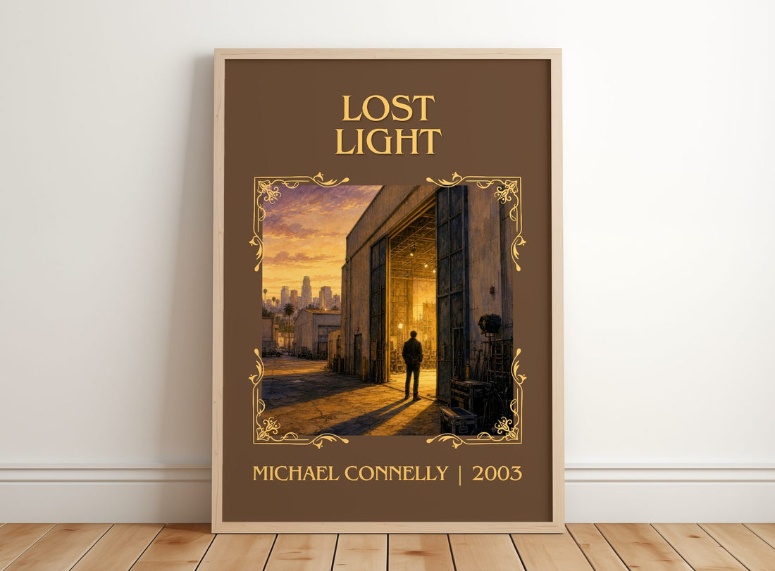 Lost Light Classic Book Art Print by Michael Connelly – framed print leaning on a wooden floor