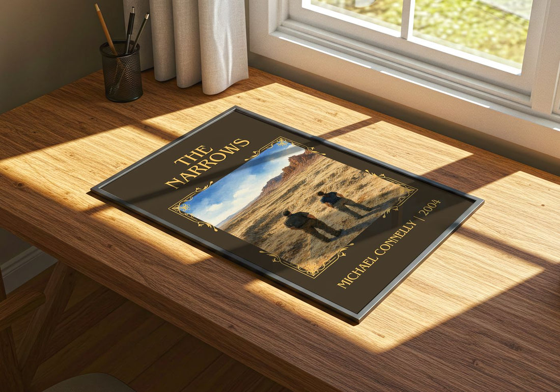 The Narrows Classic Book Art Print by Michael Connelly – print on a sunlit desk
