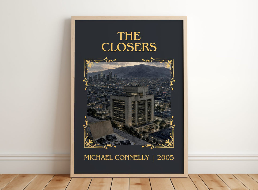 The Closers Classic Book Art Print by Michael Connelly – framed print leaning on a wooden floor