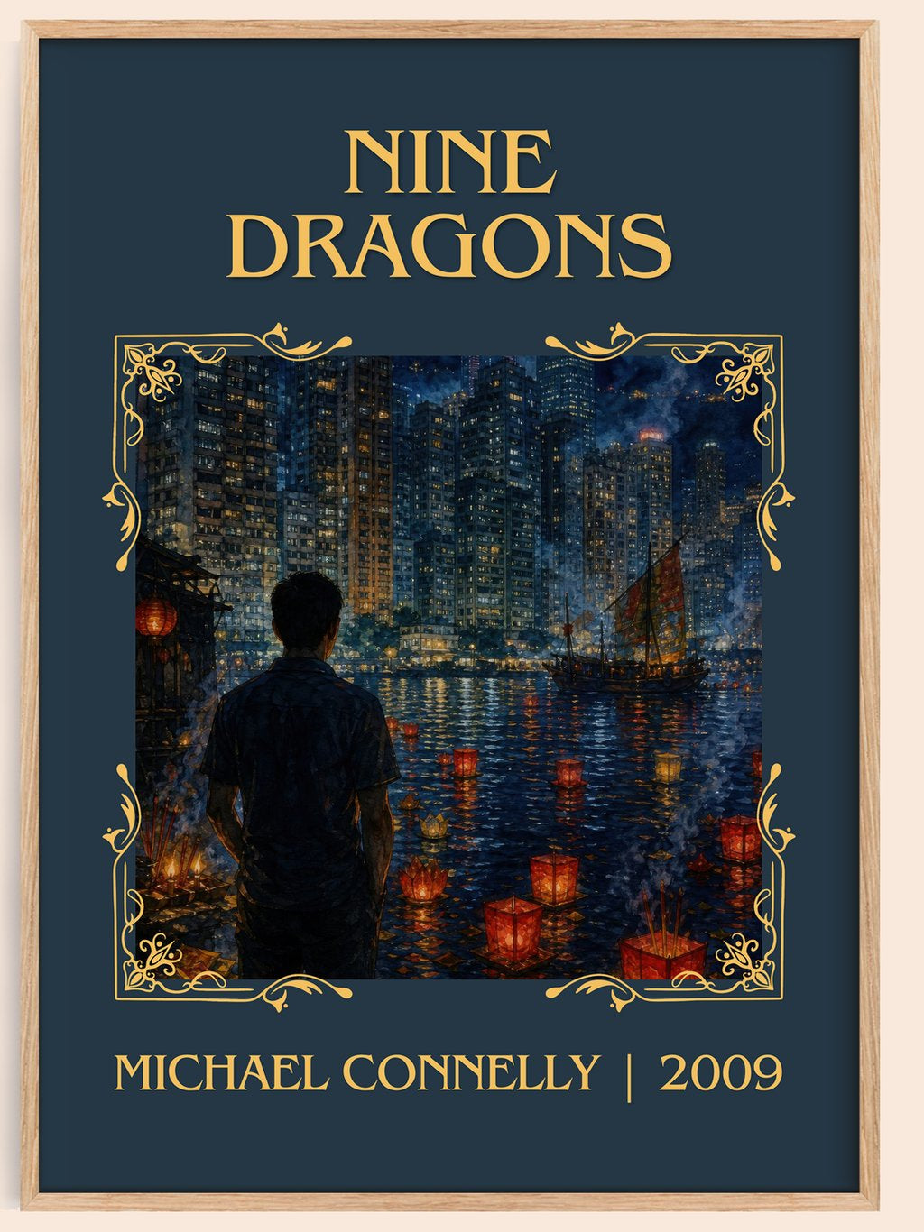 Nine Dragons Classic Book Art Print by Michael Connelly – book poster