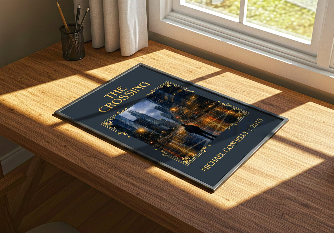 The Crossing Classic Book Art Print by Michael Connelly – print on a sunlit desk
