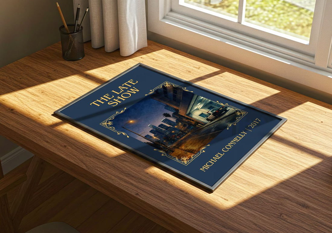 The Late Show Classic Book Art Print by Michael Connelly – print on a sunlit desk