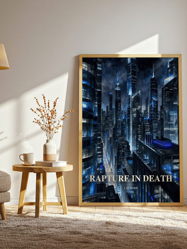 Rapture In Death watercolour print in frame leaning in hallway – mystery wall art