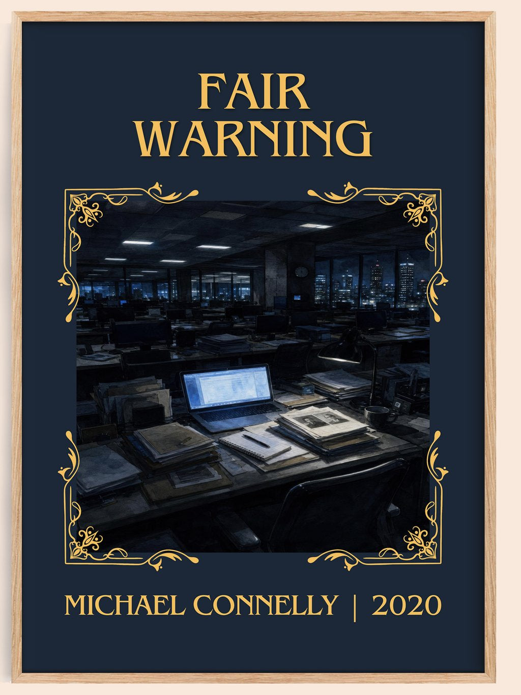Fair Warning Classic Book Art Print by Michael Connelly – book poster