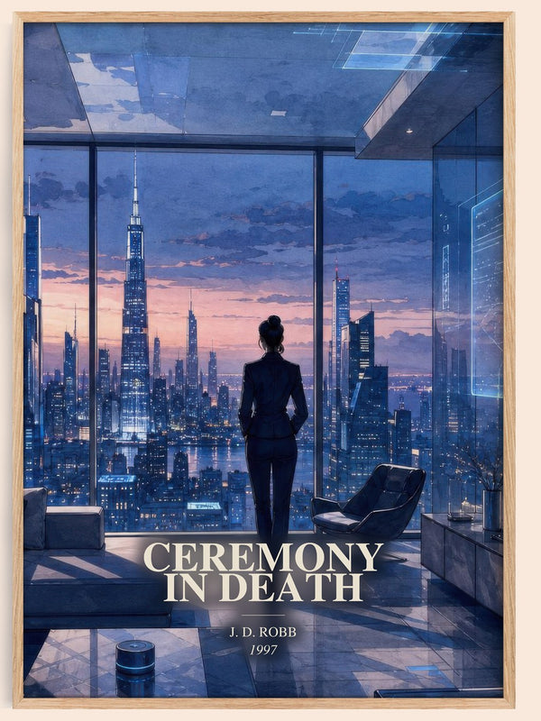 Ceremony In Death watercolour book poster by J. D. Robb – framed literary art print