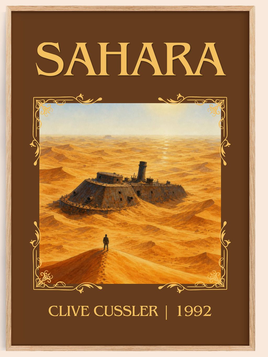 Sahara Classic Book Art Print by Clive Cussler – book poster