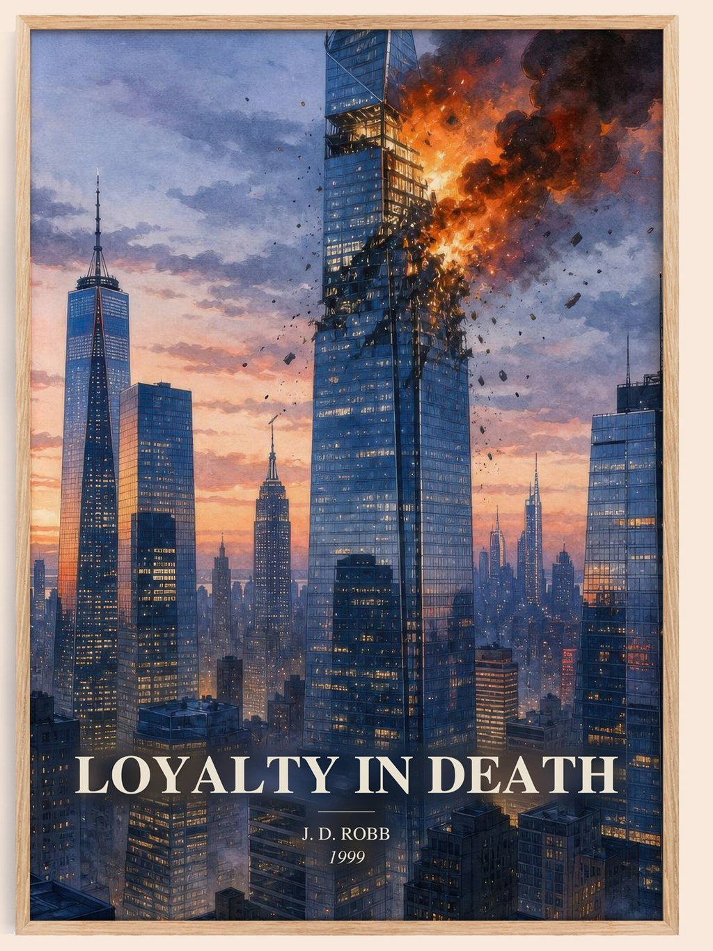 Loyalty In Death watercolour book poster by J. D. Robb – framed literary art print