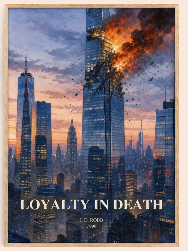 Loyalty In Death watercolour book poster by J. D. Robb – framed literary art print