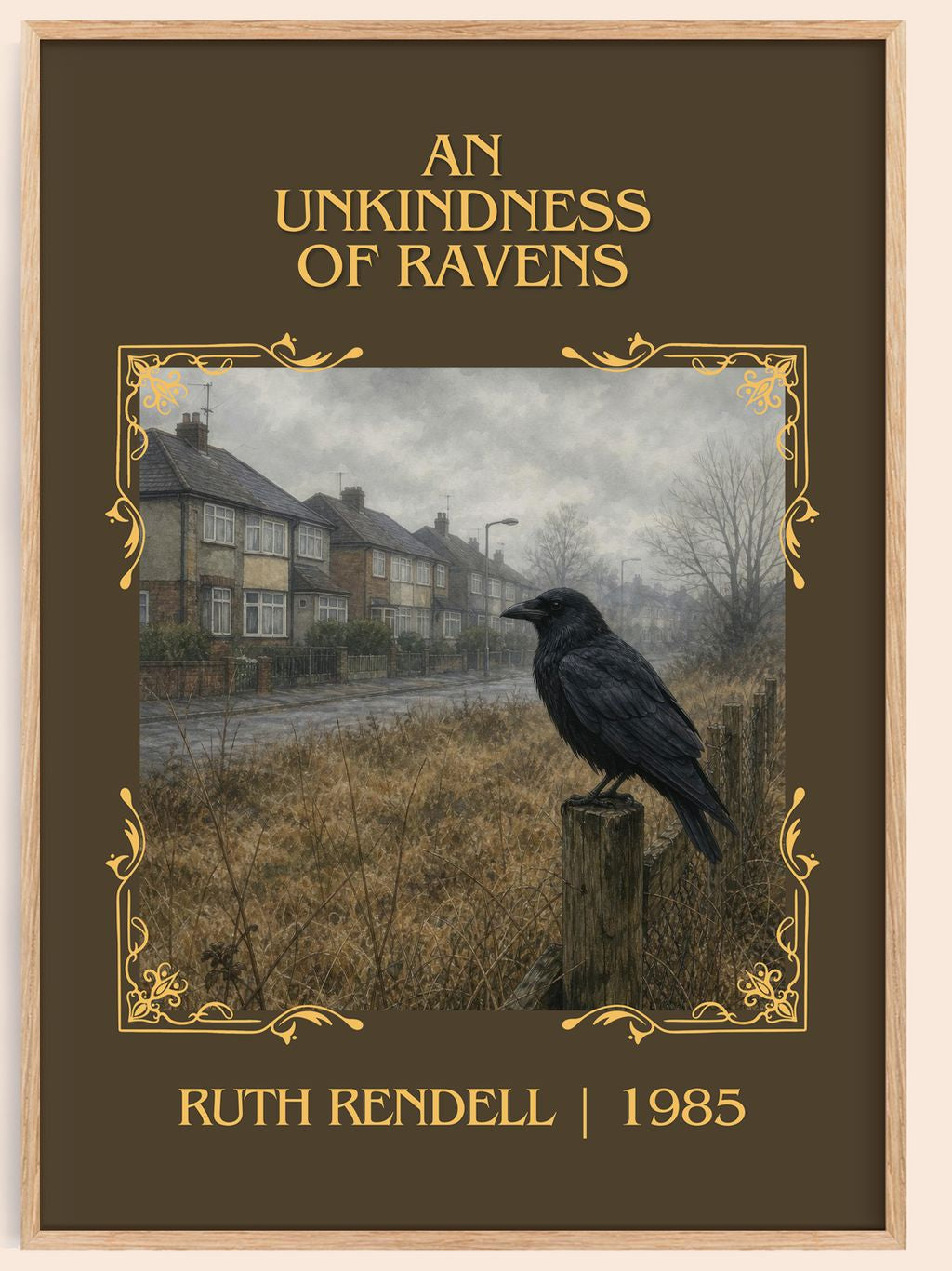 An Unkindness of Ravens Classic Book Art Print by Ruth Rendell – book poster