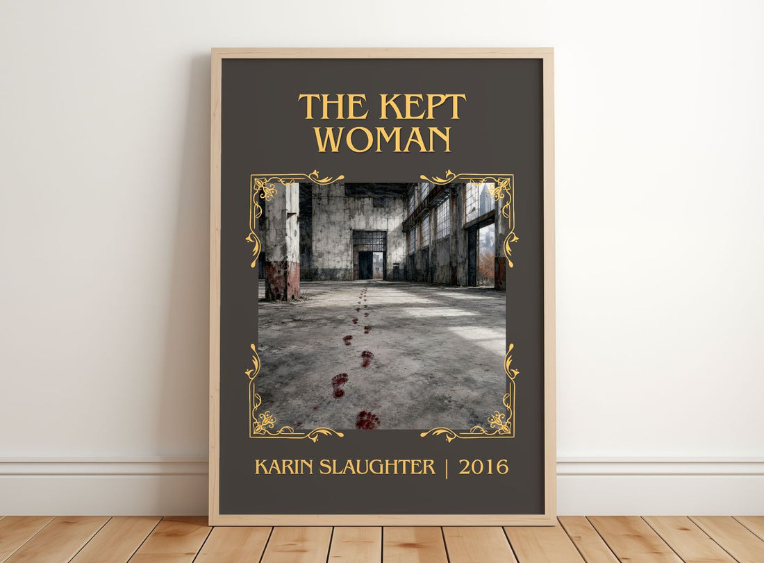 The Kept Woman Classic Book Art Print by Karin Slaughter – framed print leaning on a wooden floor