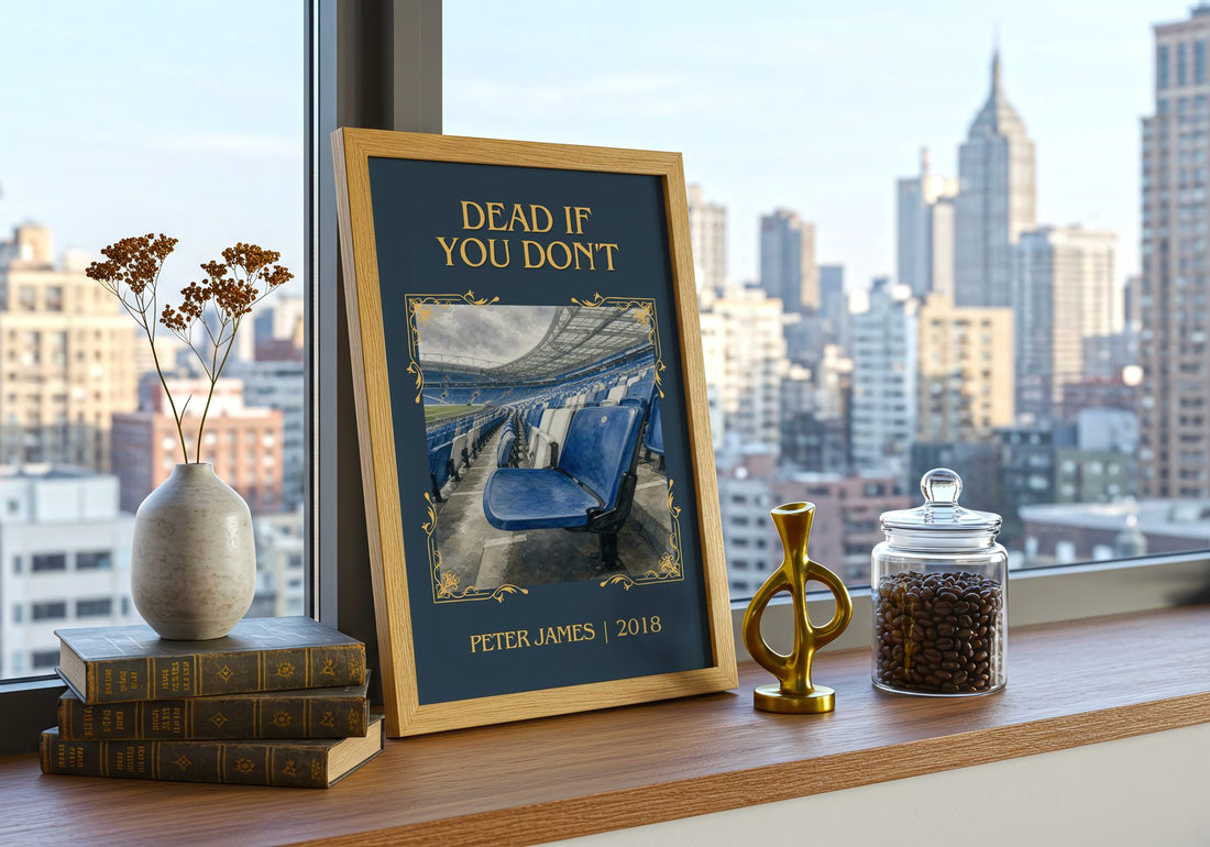 Dead If You Don't Classic Book Art Print by Peter James – framed print on a city-view windowsill