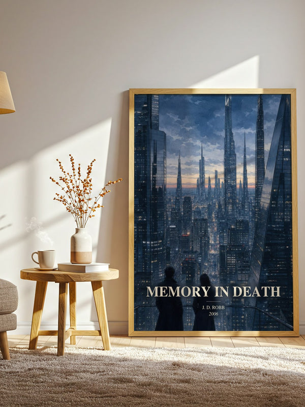 Memory In Death watercolour print in frame leaning in hallway – mystery wall art