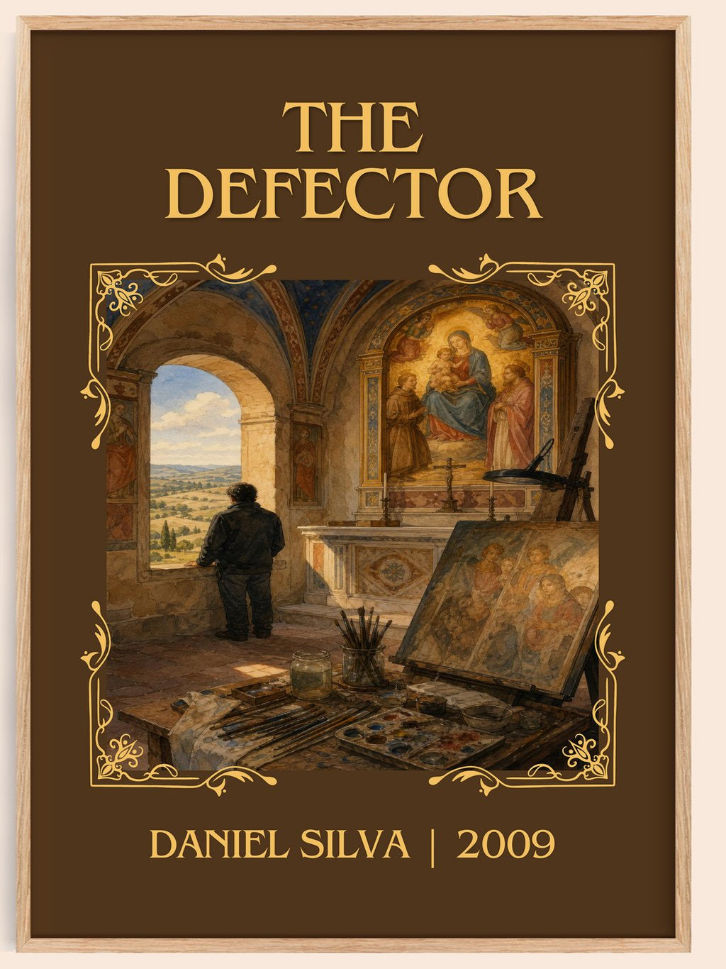 The Defector Classic Book Art Print by Daniel Silva – book poster