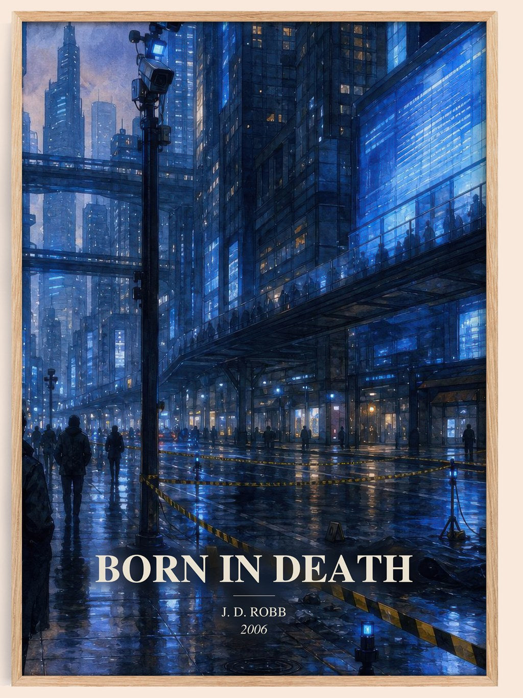 Born In Death watercolour book poster by J. D. Robb – framed literary art print