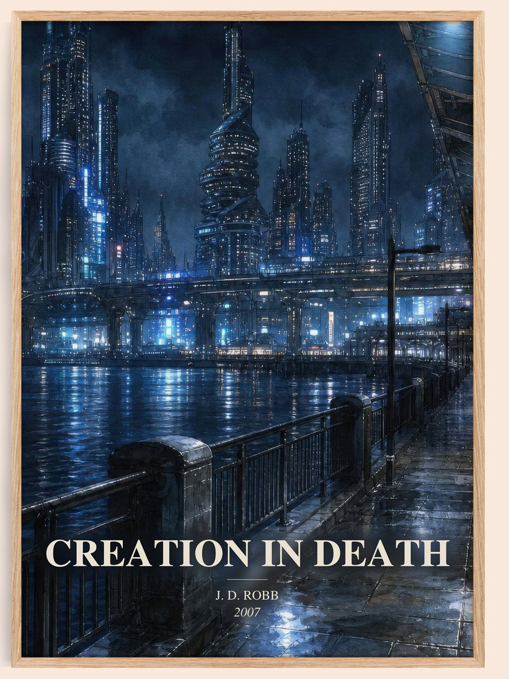 Creation In Death watercolour book poster by J. D. Robb – framed literary art print